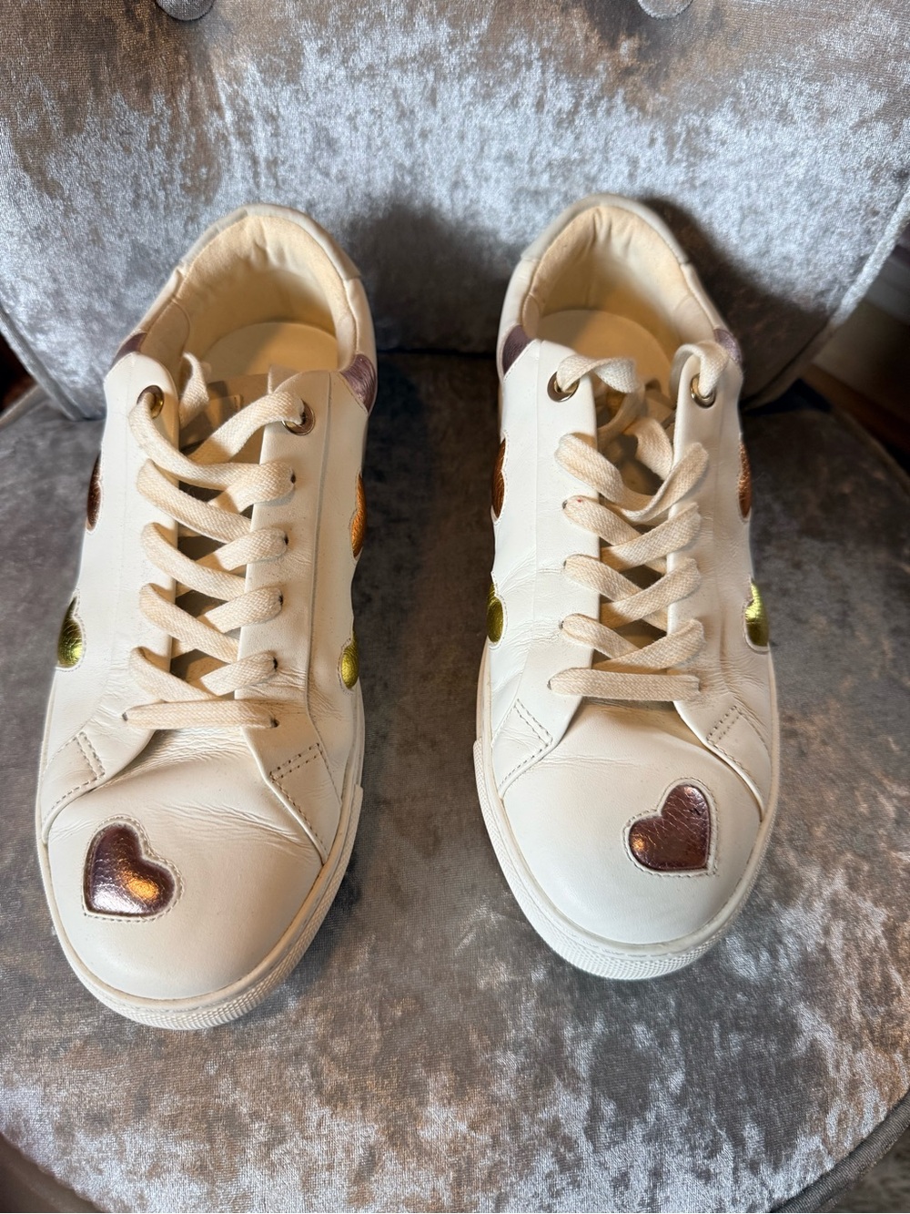 Kurt Geiger metallic heart sneakers